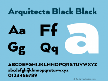 Arquitecta Black Black 1.000 Font Sample