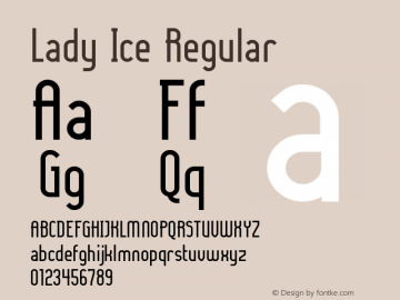 Lady Ice Regular 1.0 Font Sample