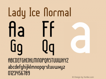 Lady Ice Normal Version 001.000 Font Sample