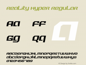 Reality Hyper Regular Version 1.00 - Released on January 12, 2014 Font Sample