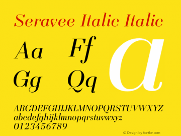 Seravee Italic Italic Version 2.002;com.myfonts.stawix.seravee.italic.wfkit2.3FTU Font Sample