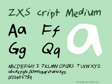 ZXScript Medium Version 001.000 Font Sample