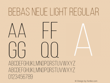 Bebas Neue Light Regular Version 001.003图片样张