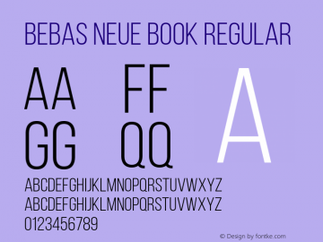 Bebas Neue Book Regular Version 001.003图片样张