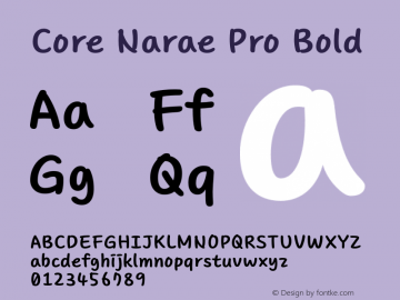 Core Narae Pro Bold Version 1.000 Font Sample