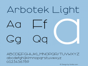 Arbotek Light Version 001.000;com.myfonts.typeotones.arbotek.light.wfkit2.469y Font Sample