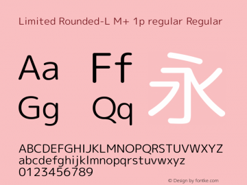 Limited Rounded-L M+ 1p regular Regular Version 1.059.20150110 Font Sample