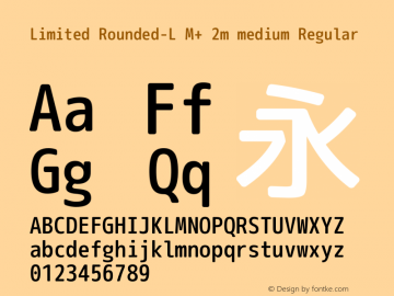 Limited Rounded-L M+ 2m medium Regular Version 1.057.20140107 Font Sample