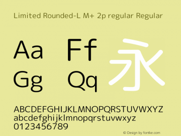 Limited Rounded-L M+ 2p regular Regular Version 1.058.20140226 Font Sample