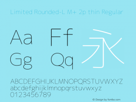 Limited Rounded-L M+ 2p thin Regular Version 1.057.20140107 Font Sample
