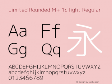 Limited Rounded M+ 1c light Regular Version 1.059.20150529 Font Sample