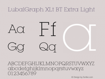 LubalGraph XLt BT Extra Light mfgpctt-v1.53 Friday, January 29, 1993 2:19:59 pm (EST) Font Sample