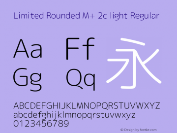 Limited Rounded M+ 2c light Regular Version 1.059.20150529 Font Sample