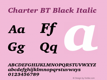 Charter BT Black Italic mfgpctt-v4.4 Jan 1 1999图片样张