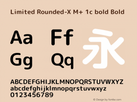 Limited Rounded-X M+ 1c bold Bold Version 1.059.20150110 Font Sample