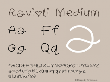 Ravioli Medium Version 1.0 Font Sample