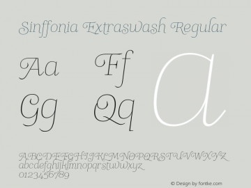 Sinffonia Extraswash Regular Version 1.000 Font Sample