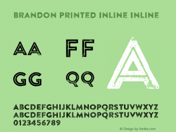 Brandon Printed Inline Inline Version 001.000 Font Sample