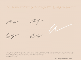 Tamoro Script Regular Version 1.000 Font Sample