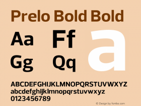 Prelo Bold Bold Version 1.0 Font Sample