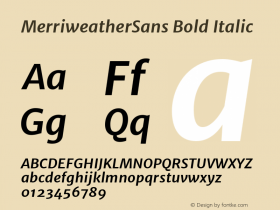 MerriweatherSans Bold Italic Version 1.000; ttfautohint (v0.97) -l 13 -r 13 -G 0 -x 14 -f dflt -w 
