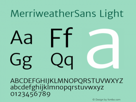 MerriweatherSans Light Version 1.003; ttfautohint (v0.97) -l 13 -r 13 -G 0 -x 14 -f dflt -w 