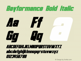 Bayformance Bold Italic Version 1.10 June 16, 2014图片样张