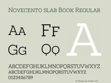 Novecento slab Book Regular Version 1.001;PS 001.001;hotconv 1.0.70;makeotf.lib2.5.58329图片样张
