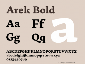 Arek Bold Version 1.200;PS 001.200;hotconv 1.0.70;makeotf.lib2.5.58329 Font Sample