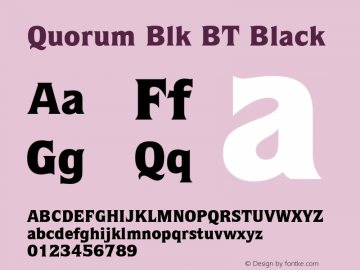 Quorum Blk BT Black mfgpctt-v1.64 Monday, May 24, 1993 1:25:15 pm (EST) Font Sample