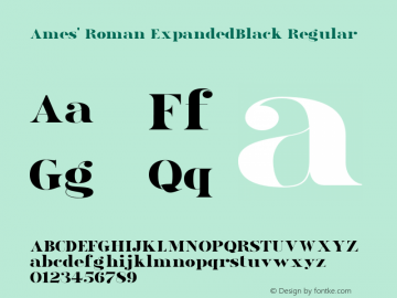 Ames' Roman ExpandedBlack Regular Version 1.000;PS 001.000;hotconv 1.0.70;makeotf.lib2.5.58329 Font Sample