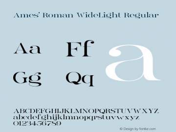Ames' Roman WideLight Regular Version 1.000;PS 001.000;hotconv 1.0.70;makeotf.lib2.5.58329图片样张