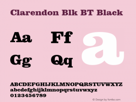 Clarendon Blk BT Black mfgpctt-v4.4 Jan 4 1999 Font Sample