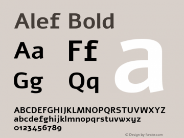 Alef Bold Version 1.001;PS 001.001;hotconv 1.0.56;makeotf.lib2.0.21325 Font Sample