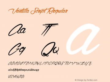 Ventilla Script Regular Version 001.000 Font Sample