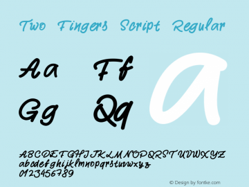 Two Fingers Script Regular Version 1.000;PS 001.000;hotconv 1.0.70;makeotf.lib2.5.58329 Font Sample