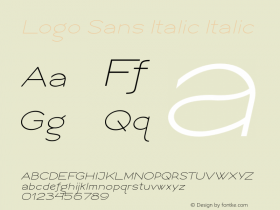 Logo Sans Italic Italic Version .001 Font Sample