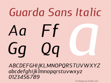 Guarda Sans Italic 001.000; Fonts for Free; vk.com/fontsforfree图片样张
