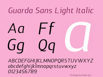 Guarda Sans Light Italic 001.000; Fonts for Free; vk.com/fontsforfree图片样张