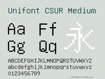 Unifont CSUR Medium Version 7.0.02 Font Sample