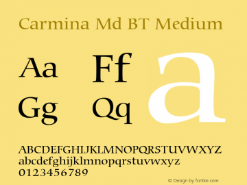 Carmina Md BT Medium mfgpctt-v4.4 Jan 4 1999图片样张