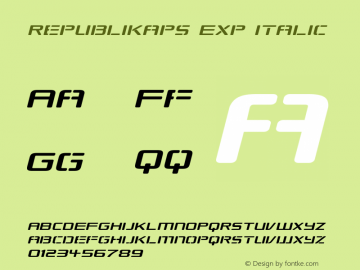 Republikaps Exp Italic Version 1.0; 2000; initial release图片样张