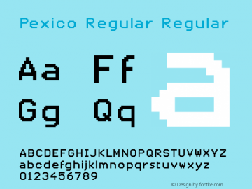 Pexico Regular Regular Version 001.000图片样张