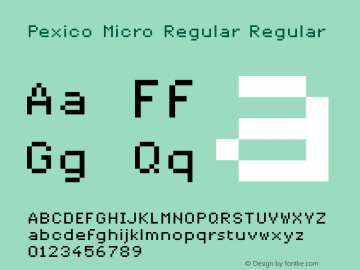 Pexico Micro Regular Regular Version 001.000图片样张