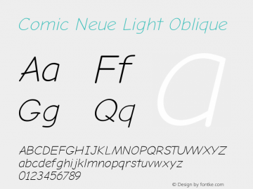 Comic Neue Light Oblique Version 1.000图片样张