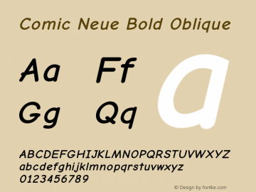 Comic Neue Bold Oblique 1.000 Font Sample