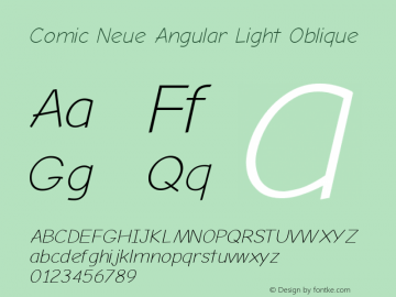 Comic Neue Angular Light Oblique Version 1.000 Font Sample