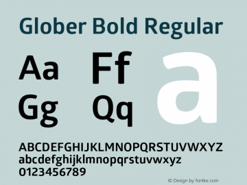 Glober Bold Regular Version 1.000 Font Sample