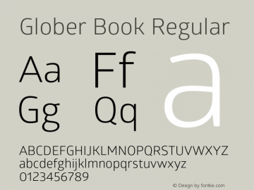 Glober Book Regular Version 1.000 Font Sample