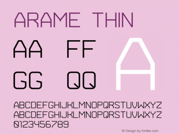 Arame Thin Version 1.002; Fonts for Free; vk.com/fontsforfree图片样张